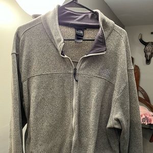 North face warm zip up sweat shirt